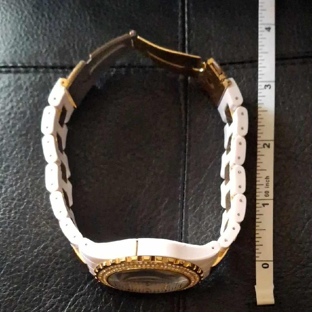 Gold and White Women's Watch